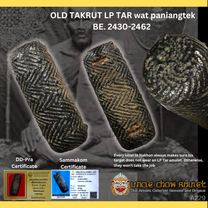 Takrut MaiKru 130+ Years Old LP Tar Wat Paniangtek Year.BE 2430-62