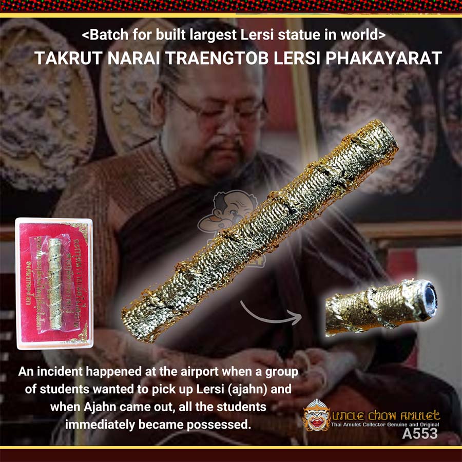Takrut amulet made by Lersi Phakayarat Munee, also known as Ajahn Pon